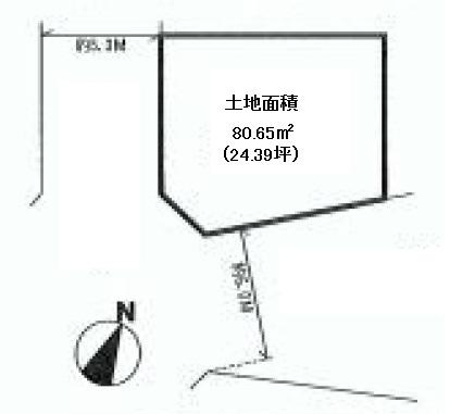 Compartment figure. Land price 61,800,000 yen, Land area 80.65 sq m