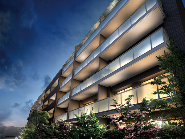 Shared facilities.  [Exterior - Rendering] Arranged residential building in the southwest-facing, Achieve a refreshing dwelling place full of light of all households southwestward. Also worthy of the first kind residential area, Height and architecture of the ground five floors with reduced, I worked in harmony with the city skyline. Further, the environment open space provided on the front and back yard of the site, It provides moisture to the enclosure the city average in many kinds of trees, including Takagi. You can feel familiar green of moisture in all households, We create a high-quality living environment.