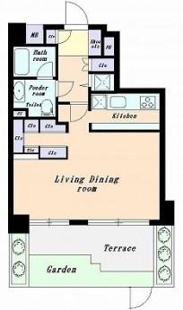 Floor plan. 1LDK, Price 34,500,000 yen, Occupied area 43.39 sq m , Balcony area 15.08 sq m