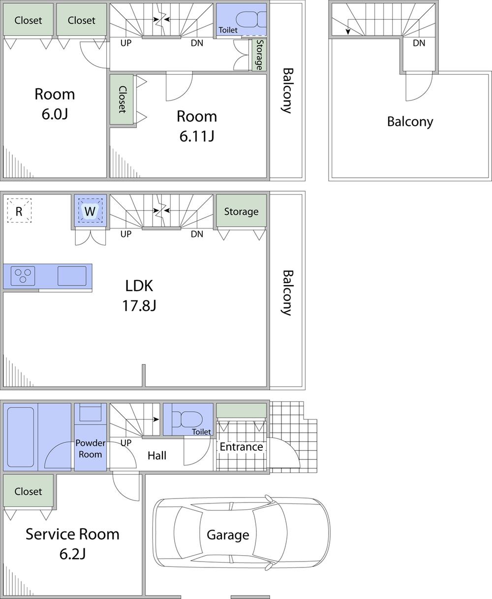 Floor plan. 49,800,000 yen, 2LDK + S (storeroom), Land area 54.33 sq m , Building area 103.26 sq m