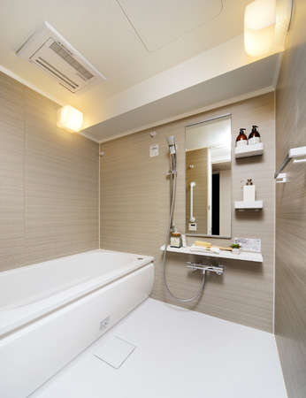 Bathing-wash room.  [Otobasu energy-saving hot water supply system automatic operation] Important bathroom as a relaxation space to heal the fatigue of the day. As you can comfortably spend a relaxing time, It was friendly functionality and a feeling of cleanliness. To clean overflowing tub, Useful add-fired with function adopted (circulation type) Otobasu. It can be operated up to keep warm at the touch of a button from the hot water beam, Also ready for easy bathing in between dishes.