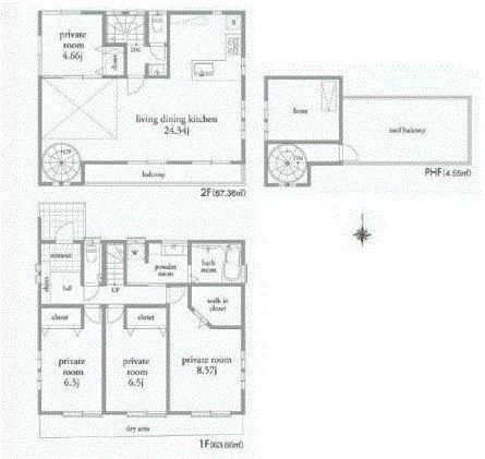 Floor plan. 83,800,000 yen, 4LDK, Land area 132.57 sq m , Building area 125.57 sq m