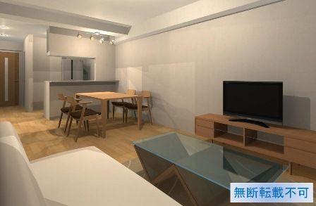 Living. ~ It is in a new interior renovation. Scheduled for completion January 17, 2014 ~ Your preview is possible at any time.  The field situation, There is the case that specifications may be changed.  top floor ・ View ・ Good is per yang.  South-facing balcony.