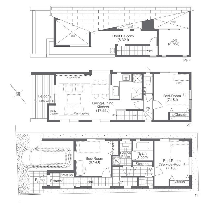 Floor plan. (A), Price 76,800,000 yen, 3LDK+S, Land area 81.29 sq m , Building area 100.62 sq m