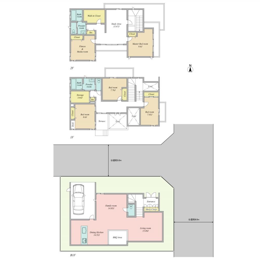 Floor plan. 280 million yen, 5LDK + S (storeroom), Land area 217.03 sq m , Building area 281.3 sq m