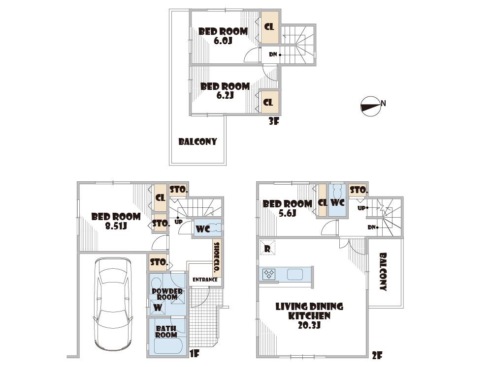 Floor plan. 62,800,000 yen, 4LDK, Land area 111.43 sq m , Building area 137.38 sq m