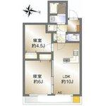 Floor plan. 2LDK, Price 22,300,000 yen, Occupied area 46.05 sq m , Balcony area 3.16 sq m