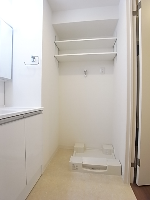 Washroom. Washing machine Storage