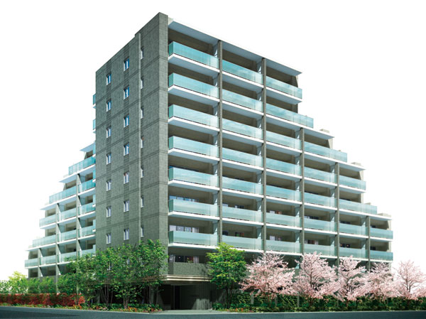 Shared facilities.  [Neat, The design polish in the hand of man] As Residence shine in calm streets of Sakurashinmachi, We aim to create a cozy living space by design aspired neat is. Detail the texture of handmade feeling and the material is felt, Such as the forum which was taking advantage of the segments of the vertical line in harmony with cityscape is an air of dignity worthy of the "permanent of intention". (Exterior view)