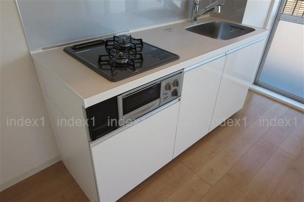 Kitchen. Clean kitchen together in a compact