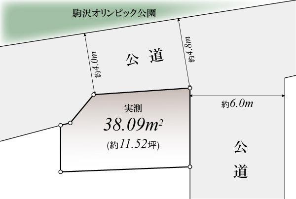Compartment figure. Land price 34,800,000 yen, Land area 38.09 sq m