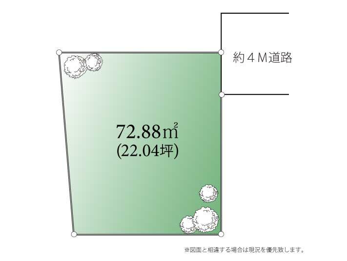 Compartment figure. Land price 42,500,000 yen, Land area 72.88 sq m