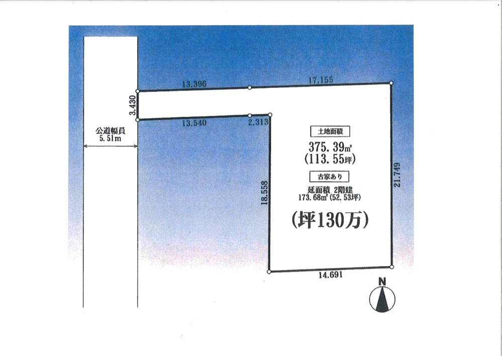 Compartment figure. Land price 148 million yen, Land area 375.39 sq m