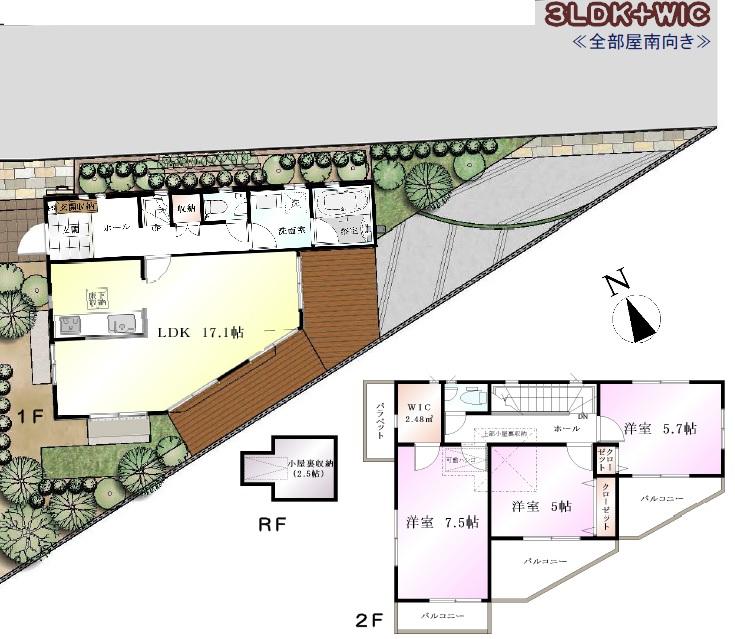 Floor plan. 68,800,000 yen, 3LDK, Land area 133.75 sq m , Building area 88.66 sq m 4 Building 68,800,000 yen