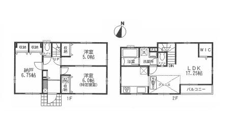 Floor plan. 55,800,000 yen, 4LDK, Land area 96.2 sq m , Building area 86.53 sq m