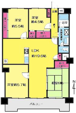 Floor plan. 4LDK, Price 33,900,000 yen, Occupied area 82.43 sq m , Balcony area 10.08 sq m
