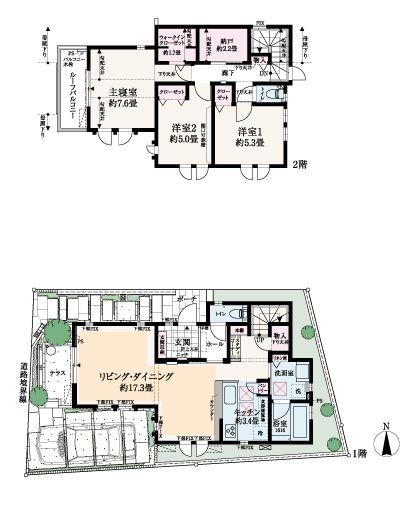 Floor plan. (No.3), Price 88 million yen, 3LDK, Land area 102.2 sq m , Building area 97.48 sq m