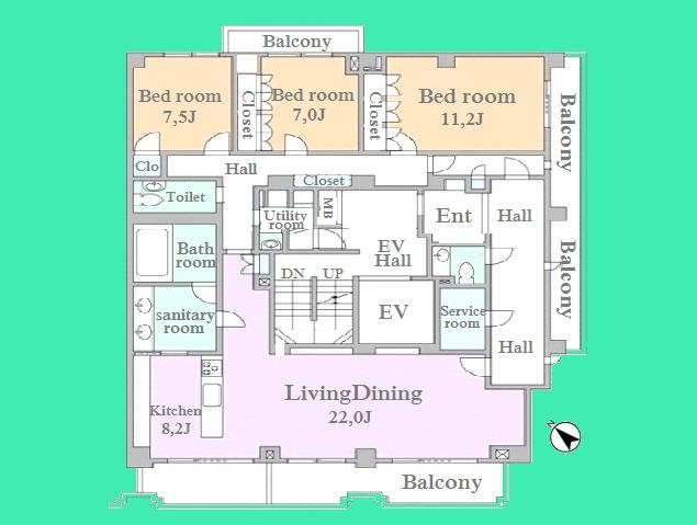 Floor plan. 3LDK + S (storeroom), Price 89,900,000 yen, Footprint 174.59 sq m , Balcony area 23.05 sq m