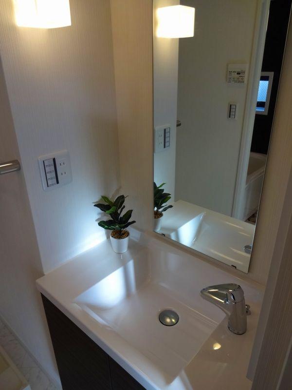 Wash basin, toilet. Bathroom vanity