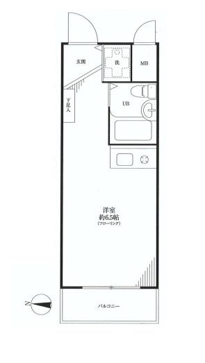 Floor plan. Price 8.8 million yen, Occupied area 16.95 sq m , Balcony area 2.4 sq m