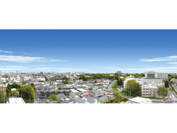 Surrounding environment. Good location for first-class low-rise exclusive residential area is spread on the south side. (Local 10th floor equivalent (about 30m, Which was subjected to some CG processing on the lookout photo of from the south direction) (April 2013 shooting), In fact a slightly different)