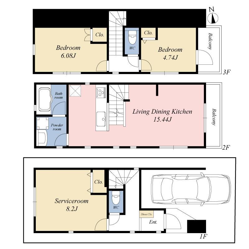Building plan example (floor plan). Building plan example Building price 13.8 million yen,  Building area 84.91 sq m