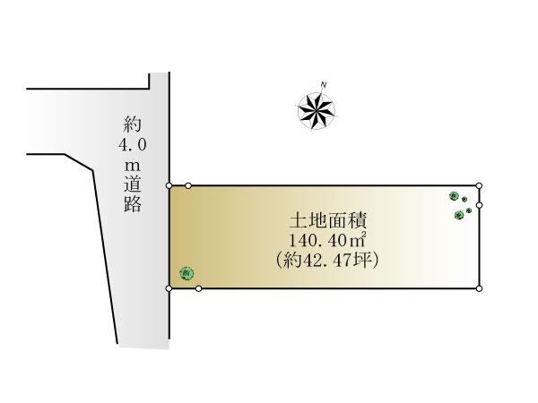 Compartment figure. Land price 69,800,000 yen, Land area 140.4 sq m compartment view