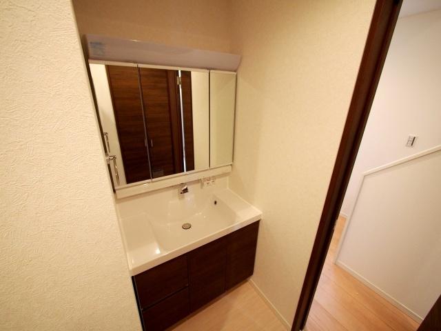 Wash basin, toilet. Bathroom vanity