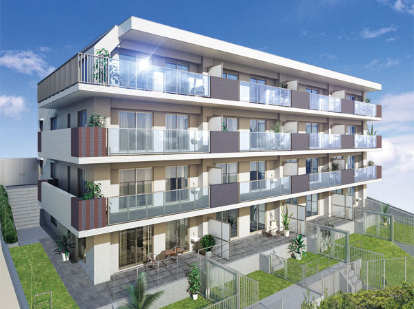 Shared facilities.  ["Setagaya brand" of all 16 House] <Loire Osan Chitose> is born as a mansion with a style that was armed with elegance. I was asked to building, Fashionable plus dignified, Design of the presence as a landmark of this town. It is living that was accompanied by a relaxation and elegance, We start from this house. (Exterior CG)