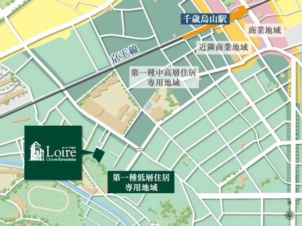 Other.  [Land price for live, The first kind low-rise exclusive residential area] Residential area to be built of <Loire Osan Chitose> has been specified in the "first-class low-rise exclusive residential area" environment. Sunshine ・ Since no Kenta tall buildings that affect the ventilation, Bright and will continue refreshing to live. (Zoning conceptual diagram)