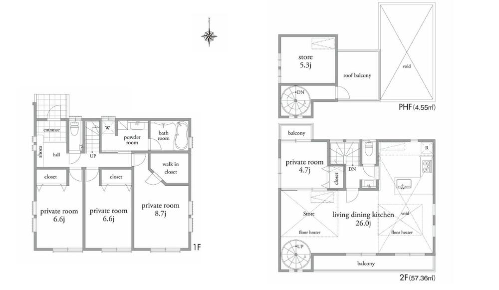 Floor plan. Price 83,800,000 yen, 4LDK+S, Land area 132.57 sq m , Building area 125.57 sq m