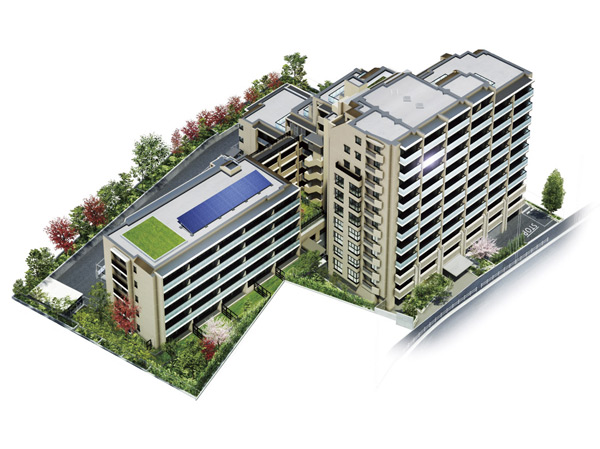 Shared facilities.  [that is, Residence overlooking the Meien] On the east side of the site, Full flavor of Musashino, Spread is rich nature of "Roka Hisashiharuen", On the south side, This land quiet mansion district of Setagaya is spread far. Sky and that perfectly clear, Heal the person who is moistened green live, This residence of sophisticated calm atmosphere.  The view from here, Not only provides a sense of openness, The joy of life to live all the way in this place, Will it make me feel. (Exterior CG)