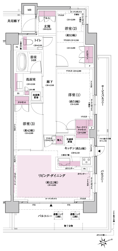 Floor: 3LDK + WIC, the occupied area: 76.61 sq m, Price: TBD