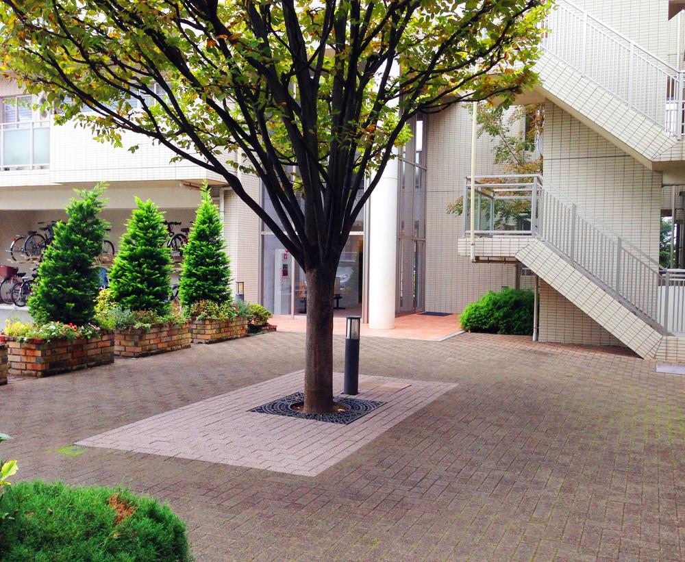 Garden. local ・ Courtyard: sunshine filtering through foliage is settle courtyard reach the lobby.