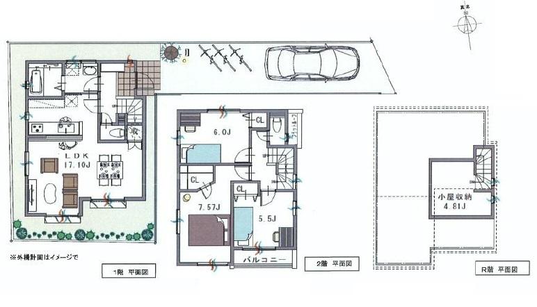 Floor plan. 51,800,000 yen, 3LDK, Land area 107.55 sq m , Building area 85.98 sq m