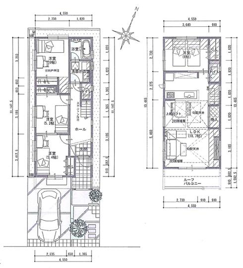 Floor plan. 70,400,000 yen, 3LDK, Land area 101.4 sq m , Building area 94.4 sq m B House Total floor 96.15 square meters 4LDK / 77 million yen (tax included) Floor plan