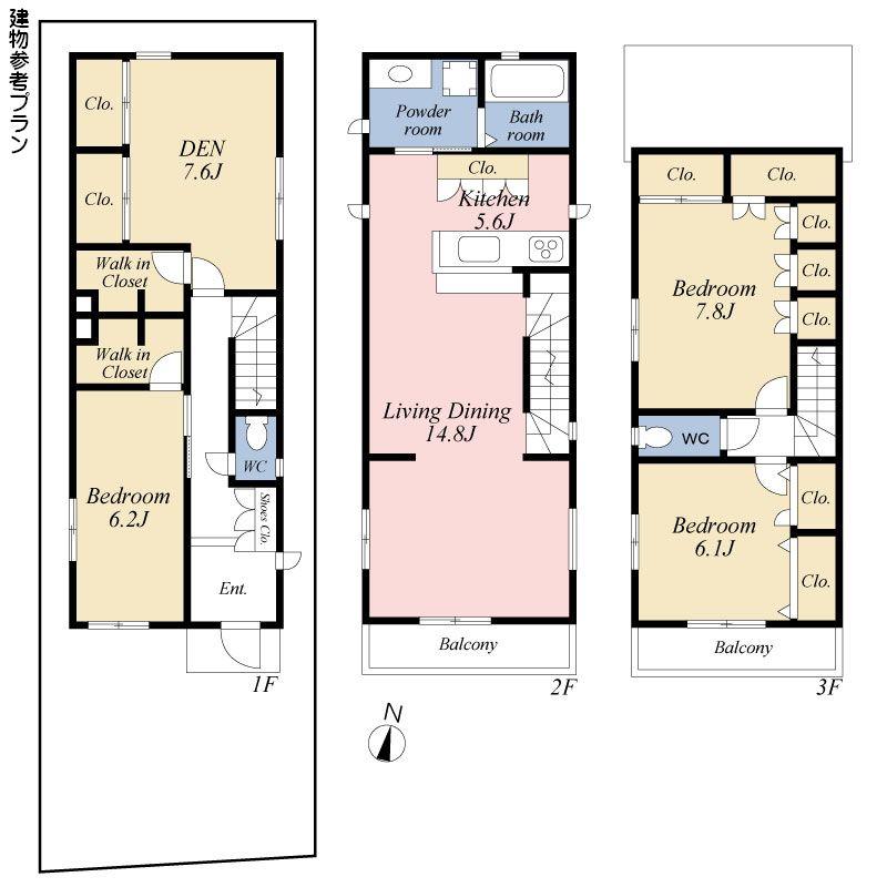 Building plan example (floor plan). Building plan example (B compartment) Building price 32,600,000 yen, Building area 126.68 sq m