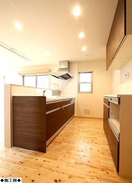 Building plan example (introspection photo). Kitchen construction cases