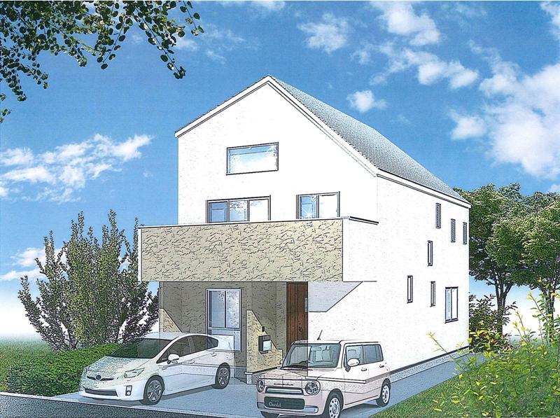 Building plan example (Perth ・ appearance). C compartment building Rendering