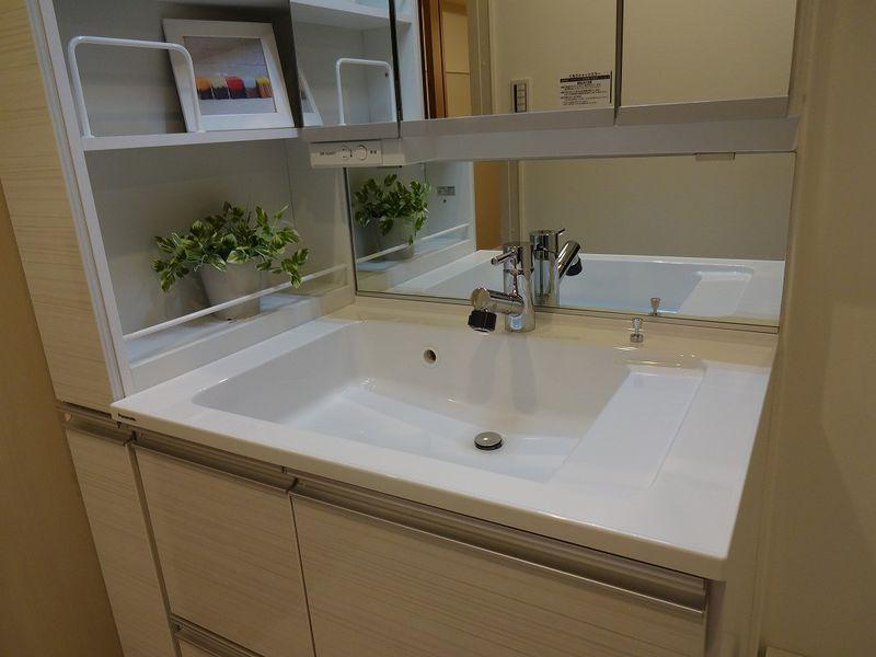 Wash basin, toilet. Bathroom vanity