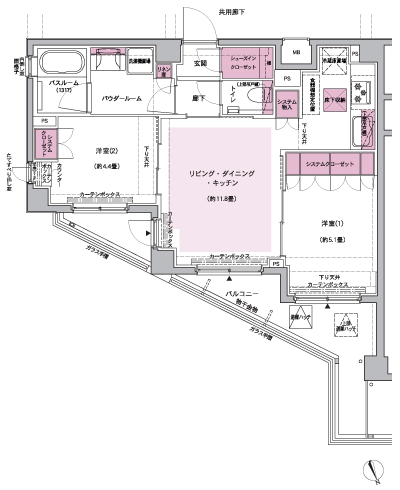 Floor: 2LDK + SIC, the occupied area: 51.87 sq m, Price: 46,900,000 yen, now on sale