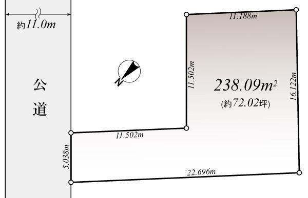 Compartment figure. Land price 57,600,000 yen, Land area 238.09 sq m