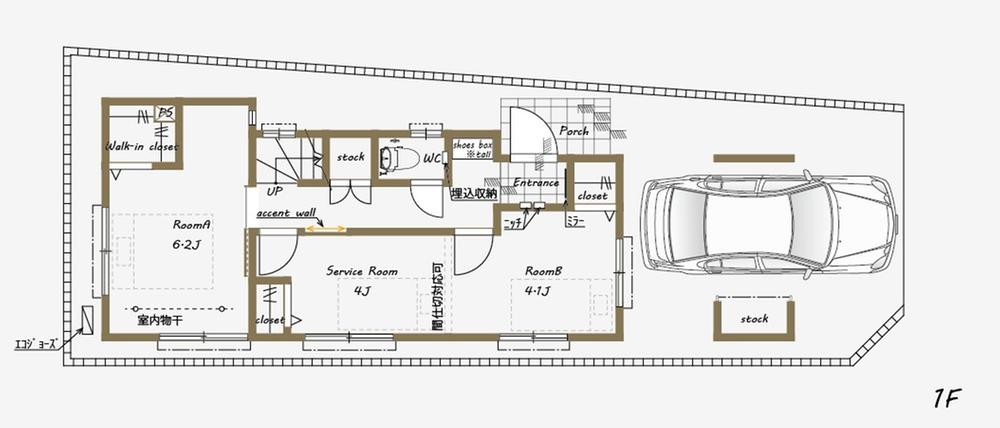 Floor plan. "Nordic House" Soshigaya Phase 1 -1F