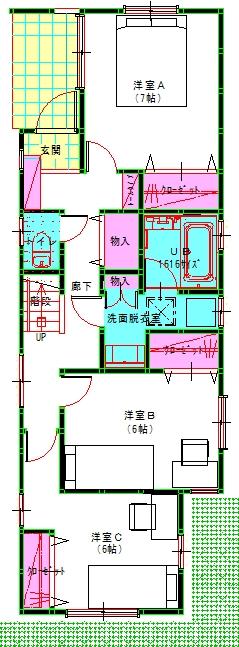 Floor plan. 84,900,000 yen, 4LDK, Land area 151.47 sq m , Building area 113.8 sq m 1 floor