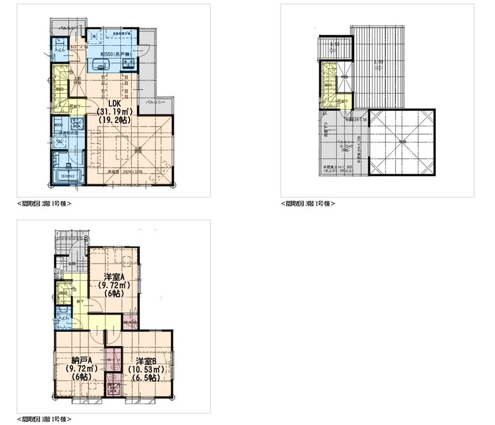 Floor plan. (I Building), Price 73,800,000 yen, 2LDK+S, Land area 86.44 sq m , Building area 86.26 sq m