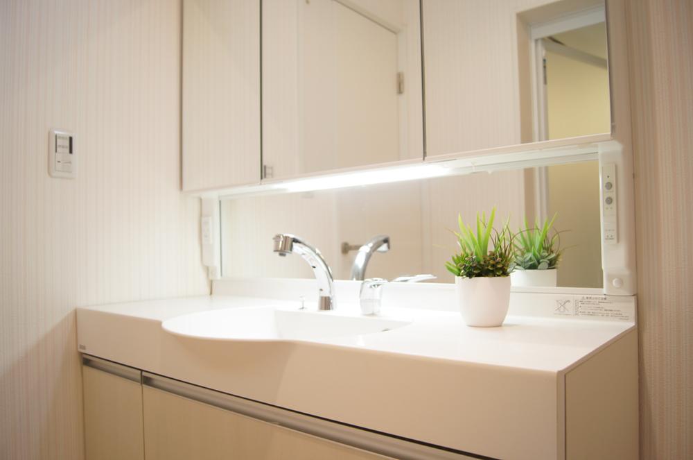 Wash basin, toilet. Interior