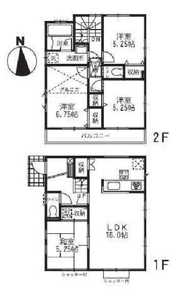 Floor plan. (6 Building), Price 62,800,000 yen, 4LDK, Land area 92.2 sq m , Building area 91.91 sq m