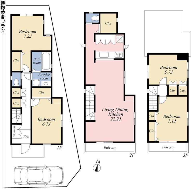 Building plan example (floor plan). Building plan example (A section) building price 31,022,000 yen, Building area 1159.1 sq m