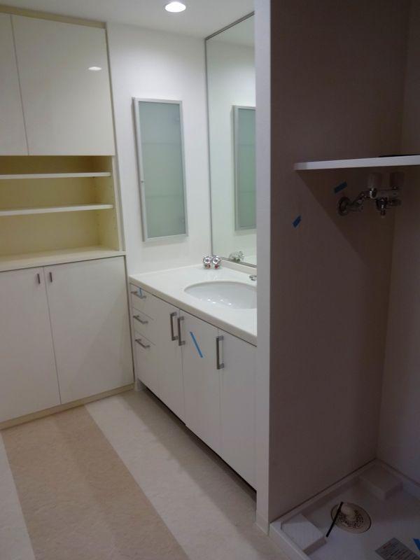 Wash basin, toilet. Bathroom vanity