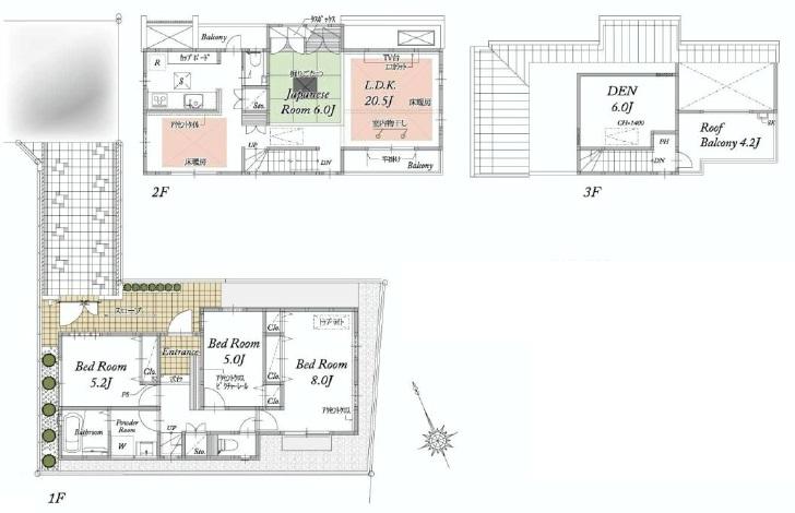Floor plan. (4 Building), Price 82,800,000 yen, 4LDK, Land area 104.57 sq m , Building area 104.24 sq m